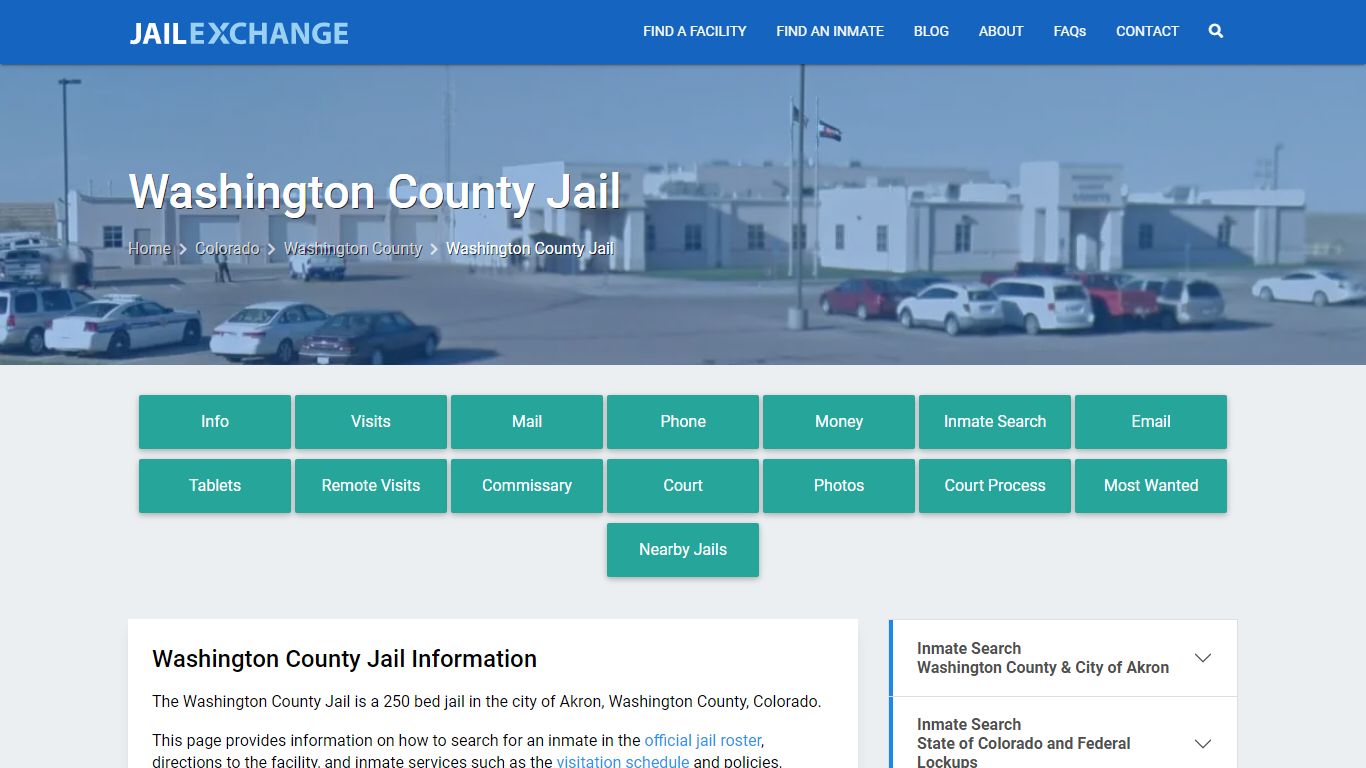 Washington County Jail, CO Inmate Search, Information